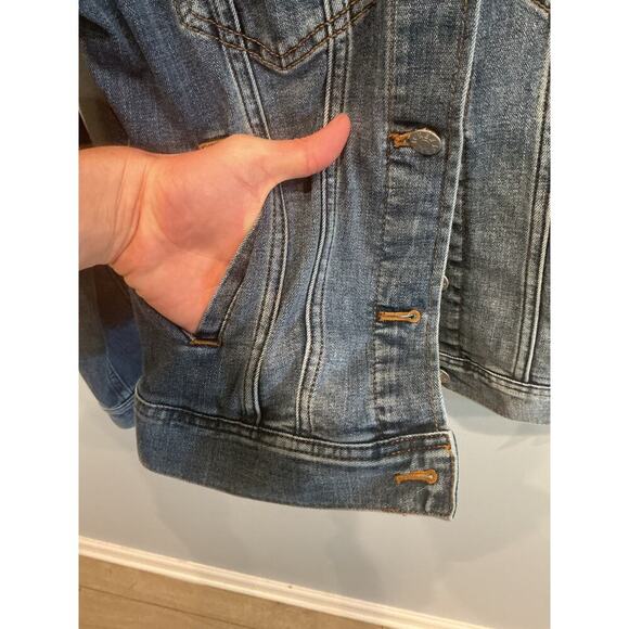 J CREW Womens Classic Jean Jacket XS Medium Wash Western Preppy Denim Spring - Picture 7 of 10